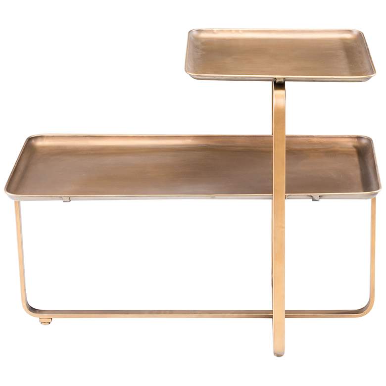 Image 6 Zuo Henry 31" Wide Gold 2-Tier Coffee Table more views