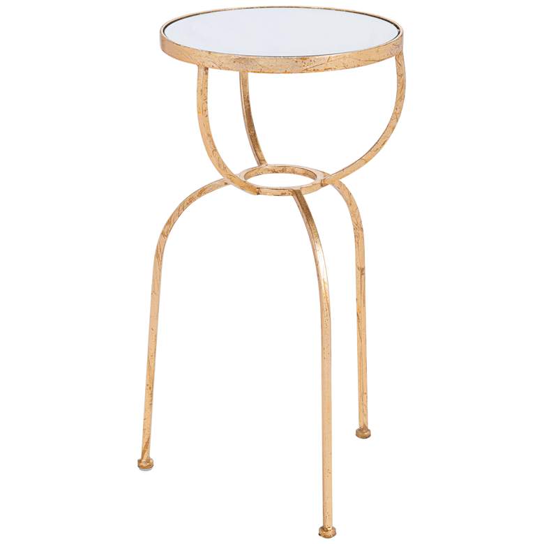 Image 1 Zuo Hera 12 inch Wide Mirrored and Gold Side Table
