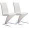 Zuo Herron White Faux Leather Modern Dining Chairs Set of 2