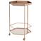 Zuo Hex 18 1/4" Wide Gold Metal Wheeled Bar Cart