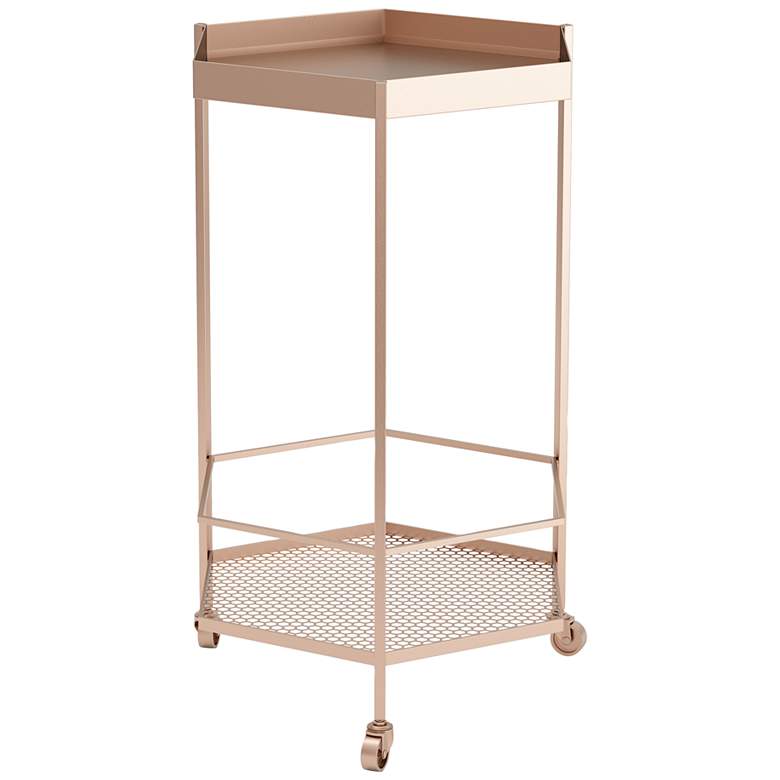 Image 7 Zuo Hex 18 1/4" Wide Gold Metal Wheeled Bar Cart more views