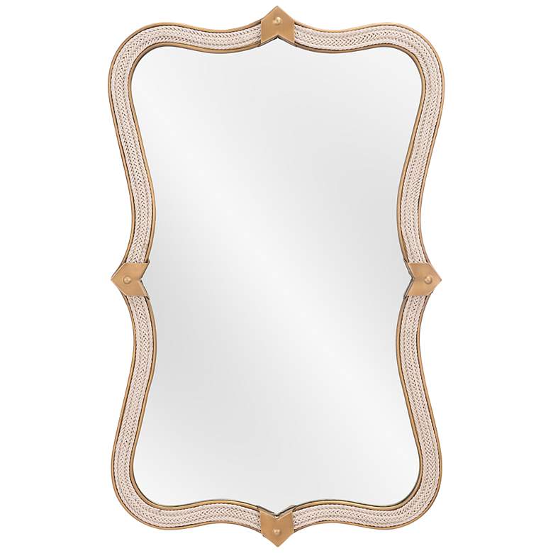 Image 2 Zuo Hillegass Gold 19 3/4" x 32" Quatrefoil Wall Mirror