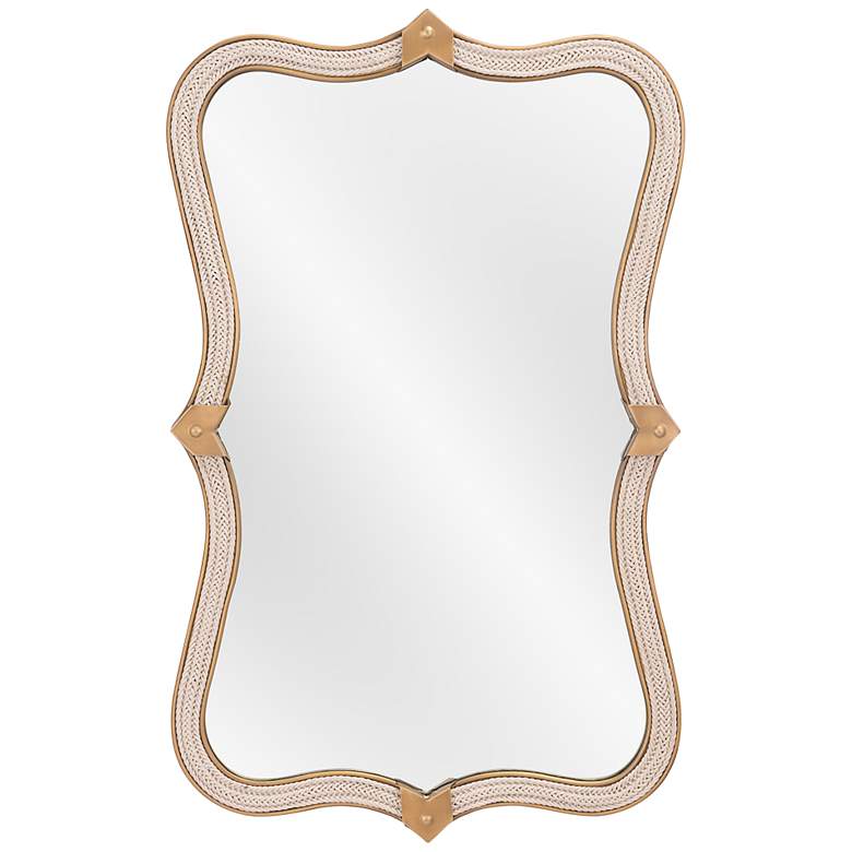 Image 2 Zuo Hillegass Gold 19 3/4 inch x 32 inch Quatrefoil Wall Mirror