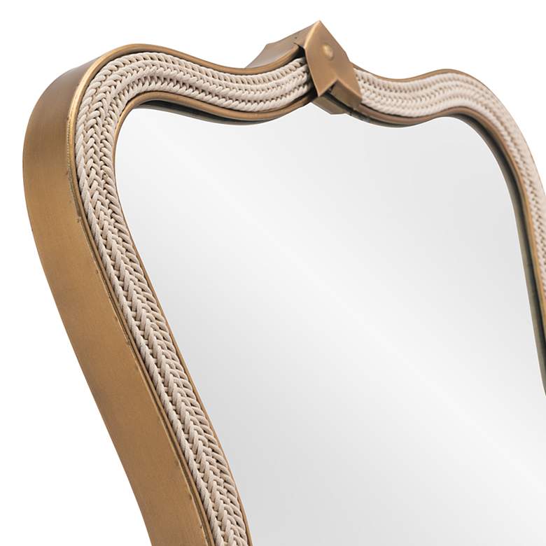 Image 4 Zuo Hillegass Gold 19 3/4 inch x 32 inch Quatrefoil Wall Mirror more views