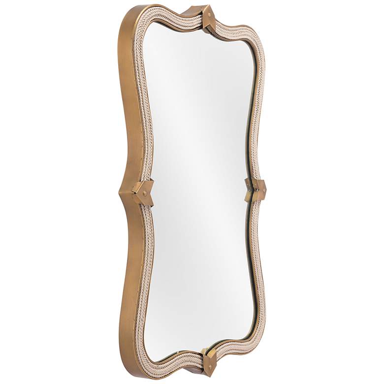 Image 6 Zuo Hillegass Gold 19 3/4 inch x 32 inch Quatrefoil Wall Mirror more views