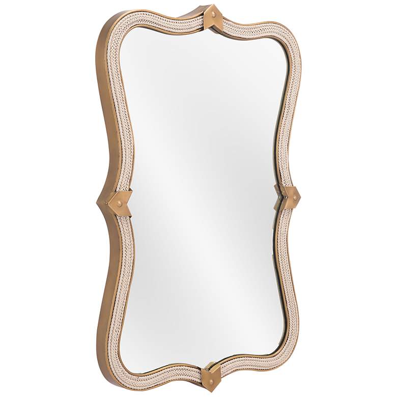 Image 7 Zuo Hillegass Gold 19 3/4 inch x 32 inch Quatrefoil Wall Mirror more views