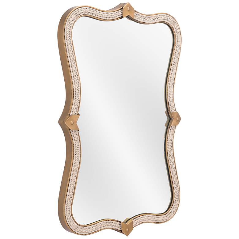 Image 7 Zuo Hillegass Gold 19 3/4" x 32" Quatrefoil Wall Mirror more views