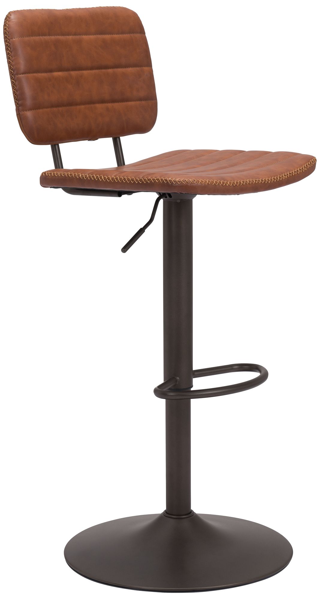 Zuo Holden Vintage Brown Adjustable Bar Stool 547X0 Lamps Plus