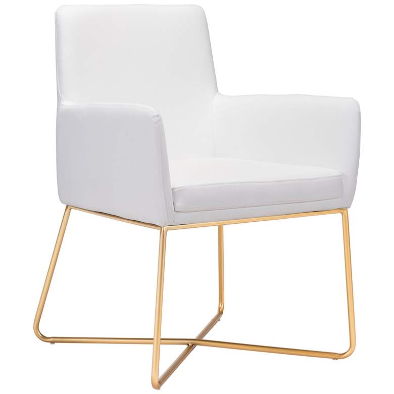 Image 1 Zuo Honoria White Leatherette Armchair