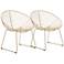Zuo Hyde Gold Metal Lounge Chairs Set of 2