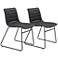 Zuo Jack Vintage Black Faux Leather Dining Chairs Set of 2