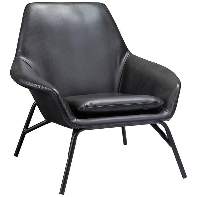 Image 1 Zuo Javier Black Faux Leather Accent Chair