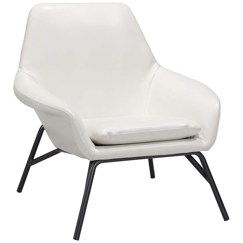 Image 1 Zuo Javier White Faux Leather Accent Chair