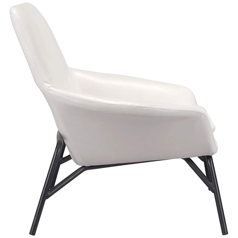 Image 5 Zuo Javier White Faux Leather Accent Chair more views