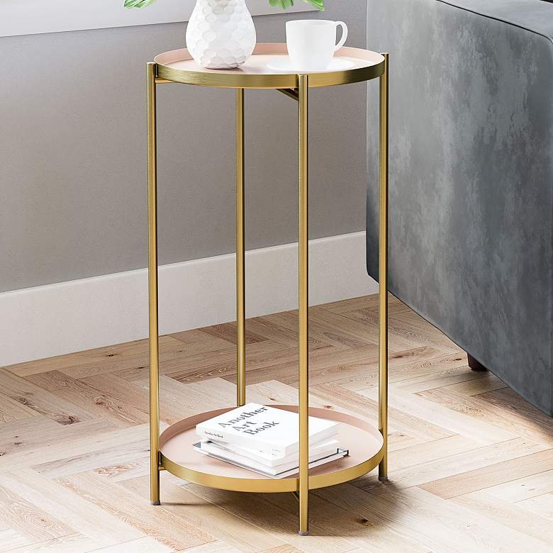 Image 1 Zuo Jenna 12 3/4" Wide Matte Gold Side Table