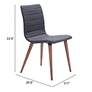 Zuo Jericho Gray Fabric Modern Dining Chairs Set of 2 in scene