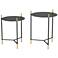 Zuo Jerry Painted Black and Gold Metal Side Tables Set of 2