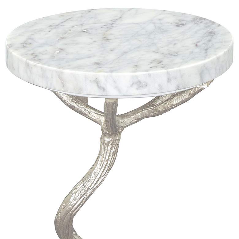 Image 3 Zuo Joel 12" Wide White Marble and Aluminum Side Table more views