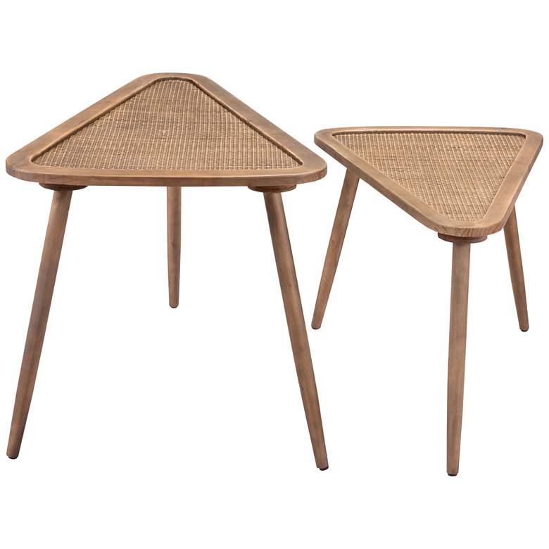 Zuo Jonathan Natural Wood Side Tables Set of 2 more views