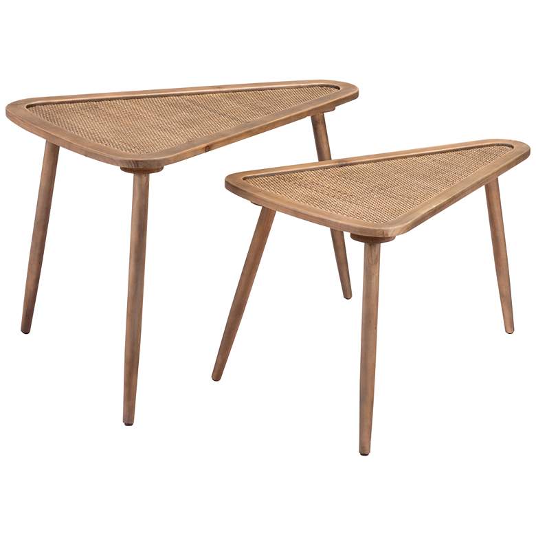 Zuo Jonathan Natural Wood Side Tables Set of 2 more views