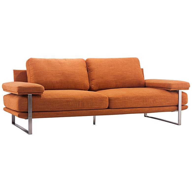 Image 1 Zuo Jonkoping 87 inch Wide Orange Sofa
