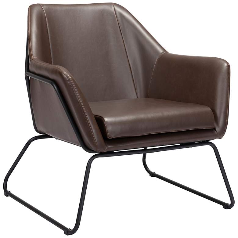 Image 1 Zuo Jose Brown Faux Leather Accent Chair