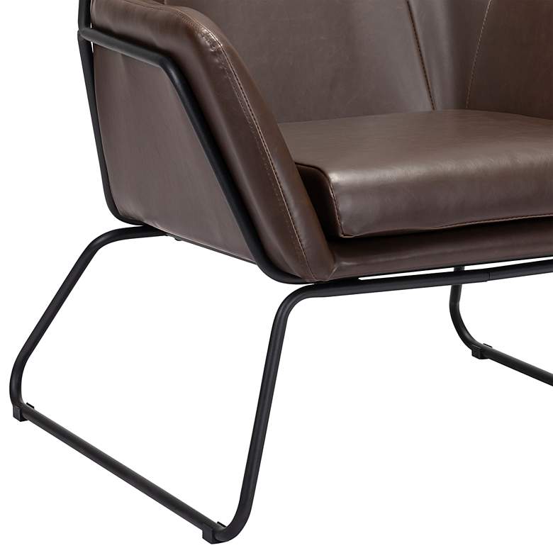 Image 3 Zuo Jose Brown Faux Leather Accent Chair more views
