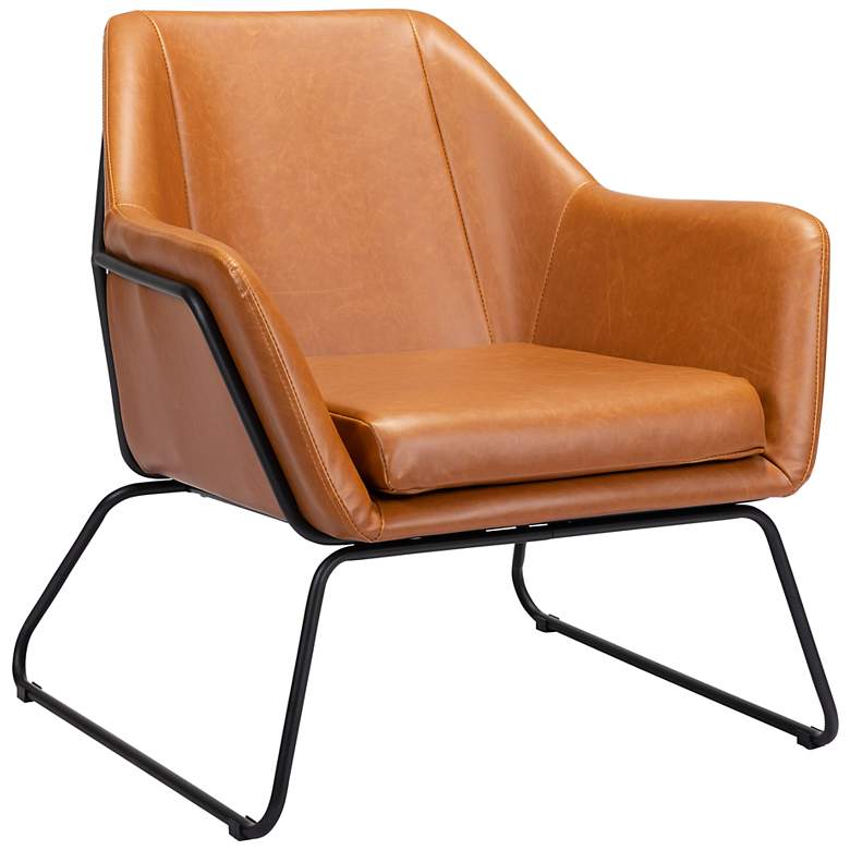 Zuo Jose Tan Faux Leather Accent Chair