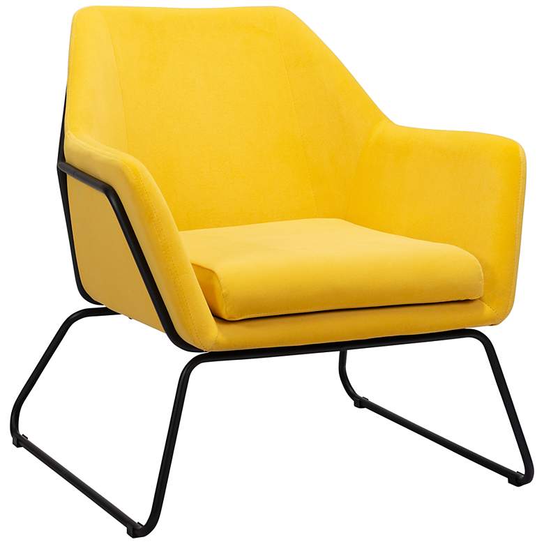 Image 1 Zuo Jose Yellow Fabric Accent Chair