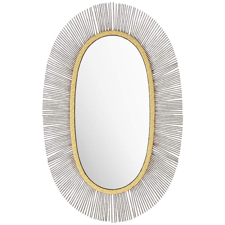 Image 3 Zuo Juju Gold and Black 24 1/2 inch x 38 1/4 inch Oval Wall Mirror