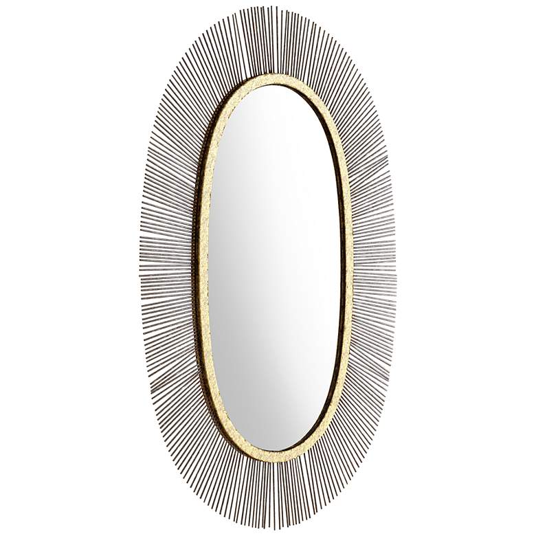 Image 6 Zuo Juju Gold and Black 24 1/2 inch x 38 1/4 inch Oval Wall Mirror more views