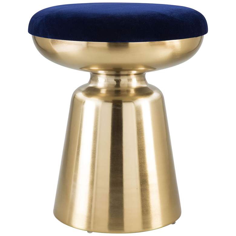 Image 1 Zuo Juniper Blue and Gold Round Side Stool