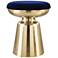 Zuo Juniper Blue and Gold Round Side Stool