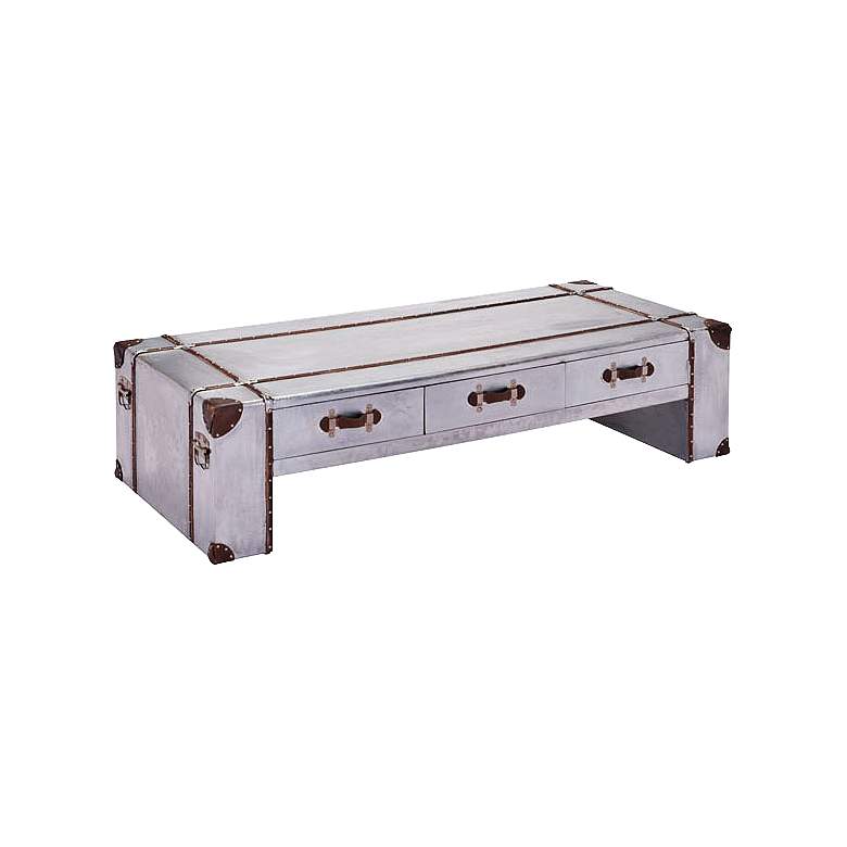 Image 1 Zuo Kant Wide Distressed Aluminum Coffee Table
