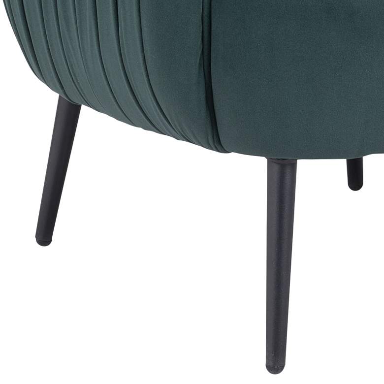 Zuo Karan Pleated Green Velvet Accent Chair more views