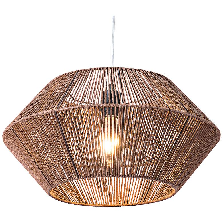 Image 3 Zuo Kendrick 19 3/4" Wide Natural Brown Rope Pendant Light