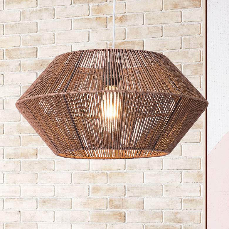 Image 2 Zuo Kendrick 19 3/4" Wide Natural Brown Rope Pendant Light