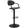 Zuo Kirby Black Faux Leather Swivel Adjustable Stool
