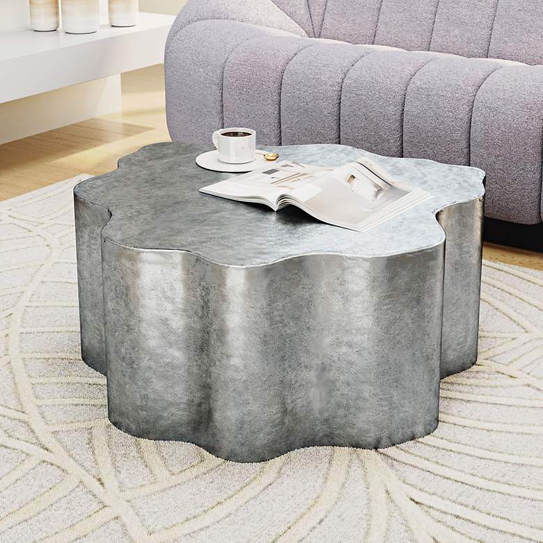 Image 1 Zuo Kortha 36 1/2" Wide Antique Silver Coffee Table