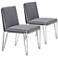 Zuo Kylo Gray Leatherette Zig-Zag Dining Chair Set of 2
