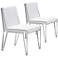 Zuo Kylo White Leatherette Zig-Zag Dining Chair Set of 2