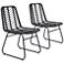 Zuo Laporte Black Weave Outdoor Dining Chairs Set of 2