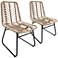 Zuo Laporte Natural Woven Modern Outdoor Chairs Set of 2