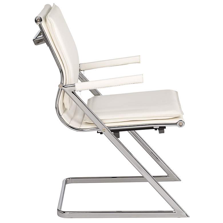 Image 3 Zuo Lider White and Chrome Set of 2 Conference Chairs more views