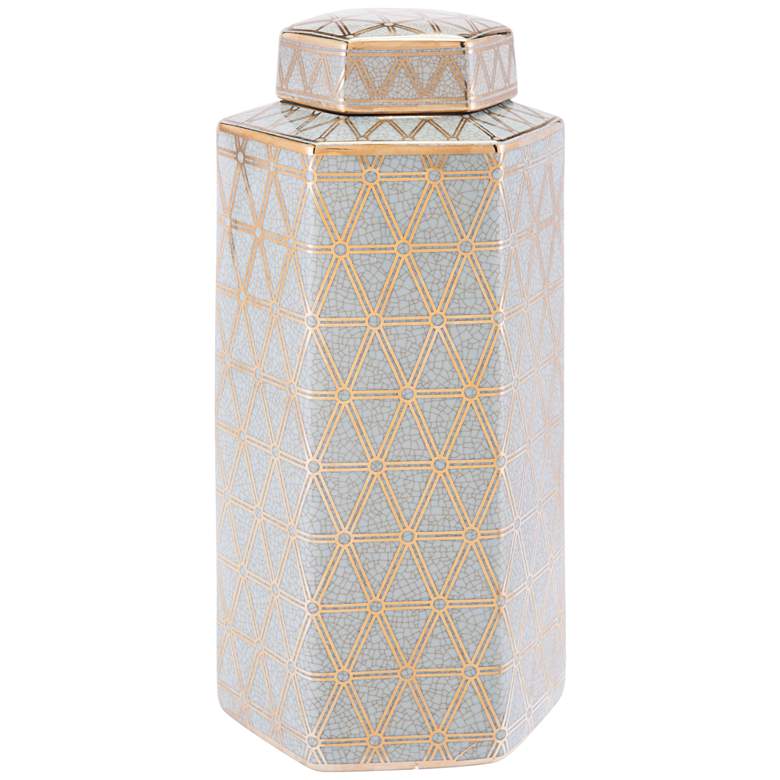 Image 1 Zuo Link 152 1/4 inch High Gold and Blue Glam Luxe Jar