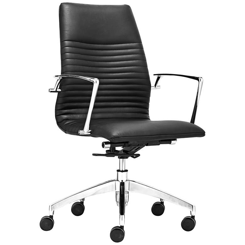 Image 1 Zuo Lion Adjustable Black Low Back Office Chair