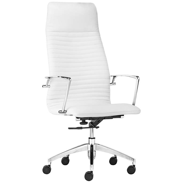 Image 1 Zuo Lion Adjustable White High Back Office Chair
