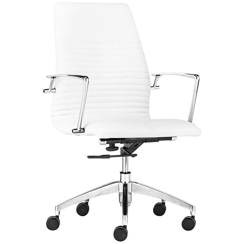 Image 1 Zuo Lion Adjustable White Low Back Office Chair