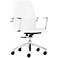 Zuo Lion Adjustable White Low Back Office Chair