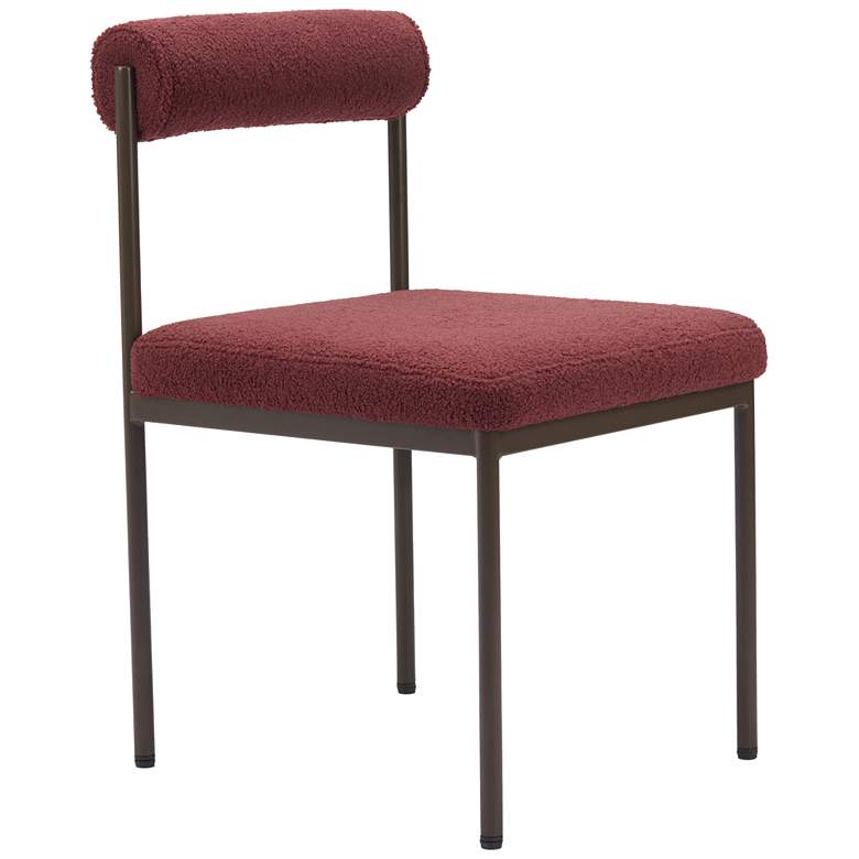 Image 1 Zuo Livorno 19" Wide Modern Bronze and Red Fabric Dining Chair
